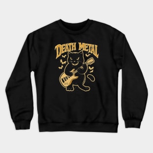 Death Metal Satanic Baphomet Cat playing guitar Crewneck Sweatshirt